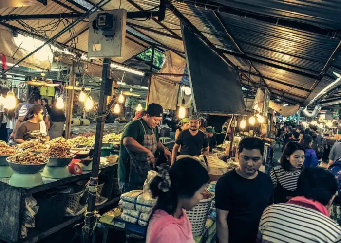 crowd at Naka Weekend Market