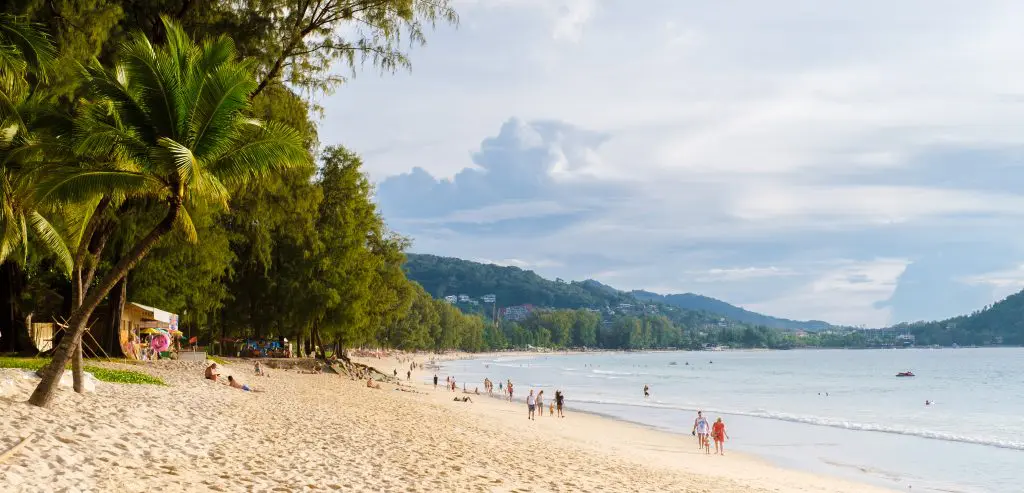 Bang Tao beach Phuket Thailand in the evening sun